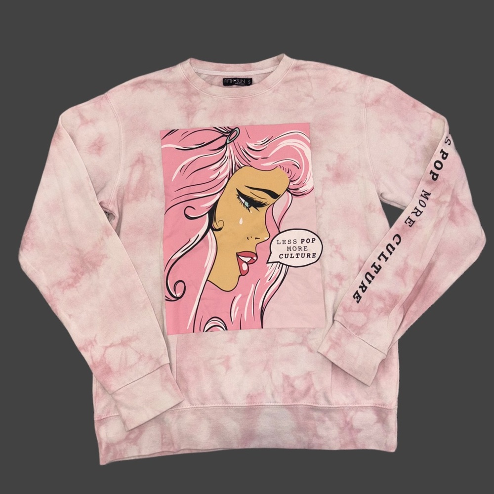 Pink comic sweater